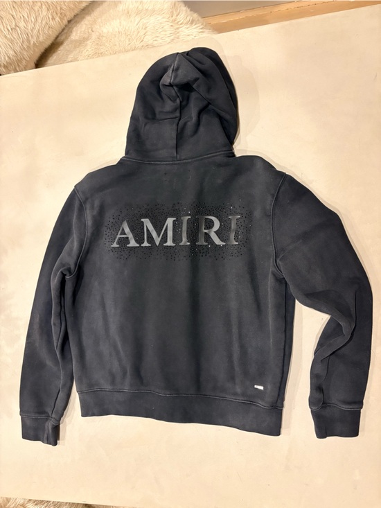 AMIRI Tops - AMIRI M Black Hoodie with Back Logo including black rhinestones - luxury comfort